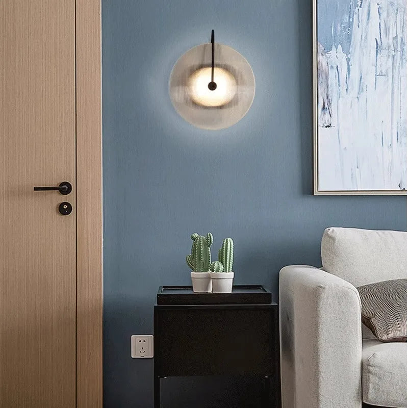 Modern Wall Lamp With Glass Shade Living Room