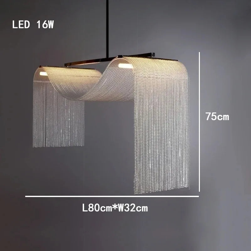 Modern Waterfall Tassel Chandelier for Living Room
