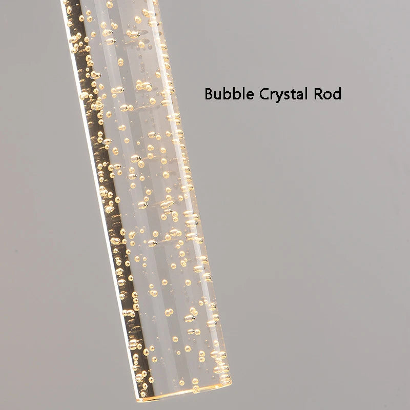 Nordic Bubbles Crystal Rod LED Wall Lamp Black Gold