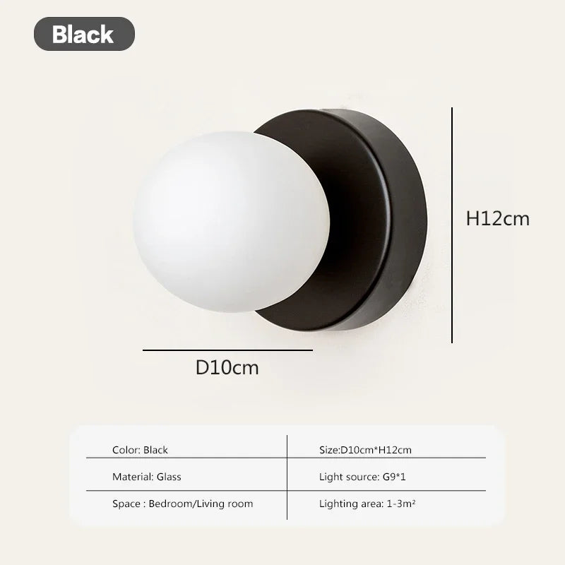 Nordic Globe Wall Sconces Black