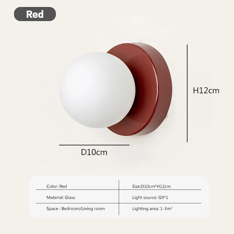 Nordic Globe Wall Sconces Red