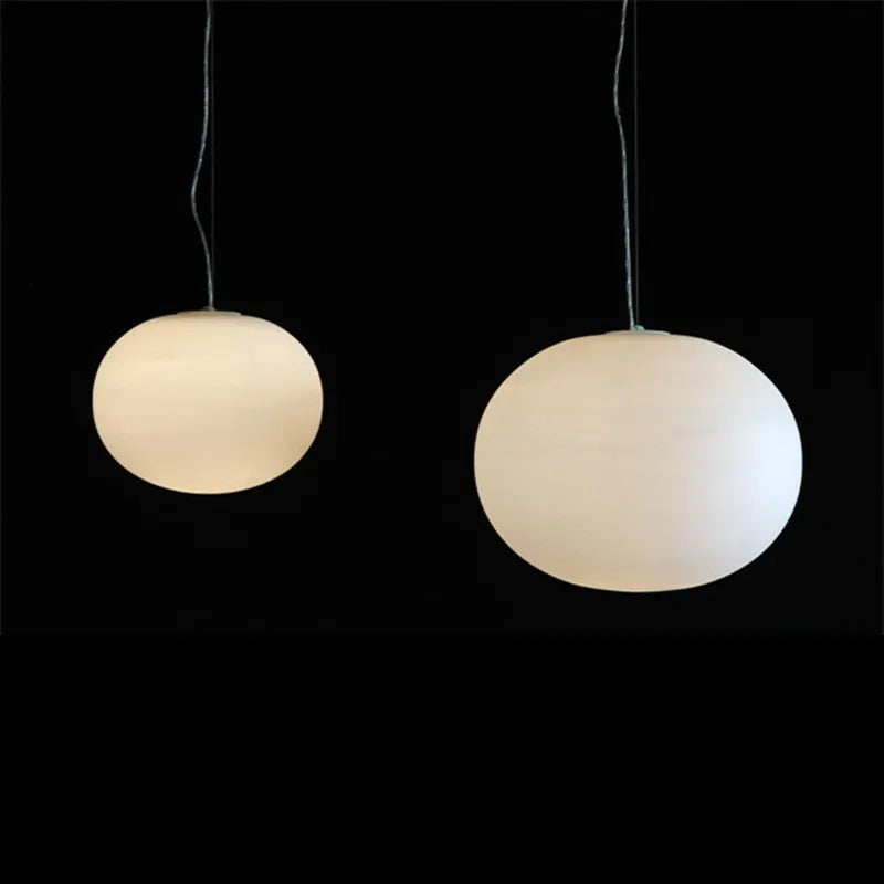 Oval Glass Opaline Lamp