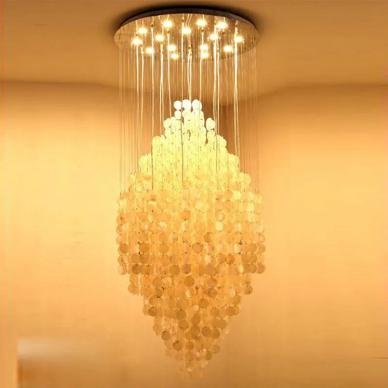 Oval Glass Seashell Chandelier