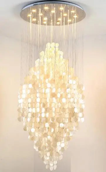 Oval Glass Seashell Chandeliers