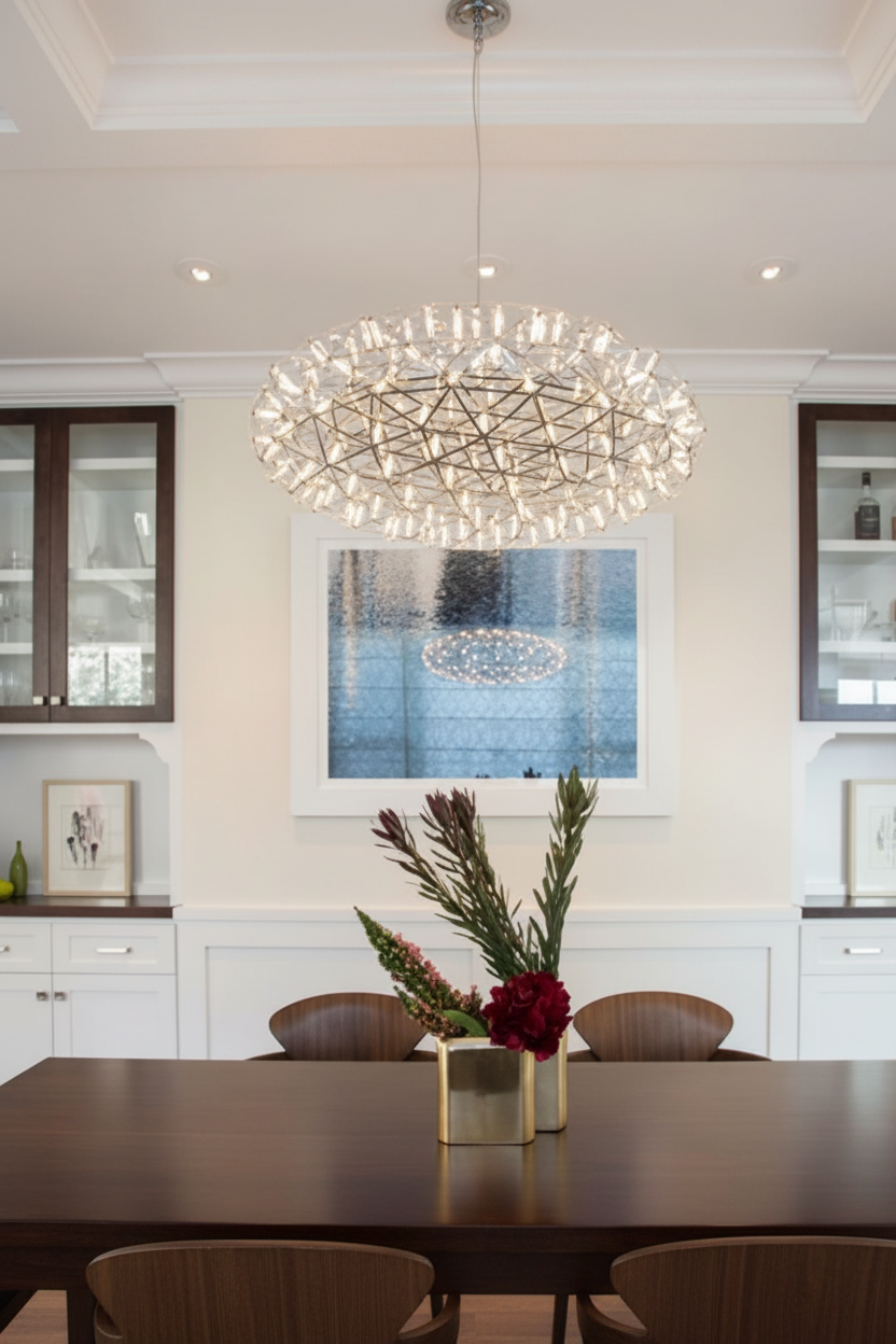 Oval Spark Ball Pendant Light Chandelier Dining Room Table