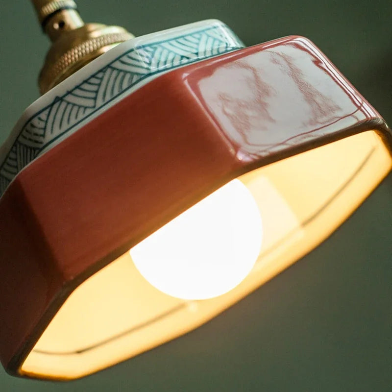 Painted Vintage Ceramic Pendant Lights