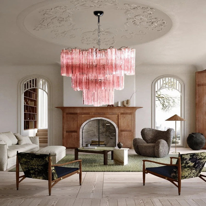 Pink Murano Glass Chandelier