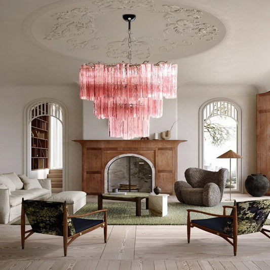 Pink Murano Glass Chandelier