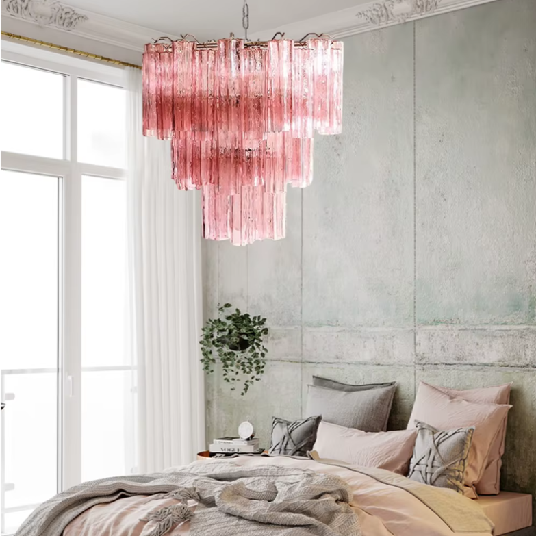Pink Murano Glass Chandeliers