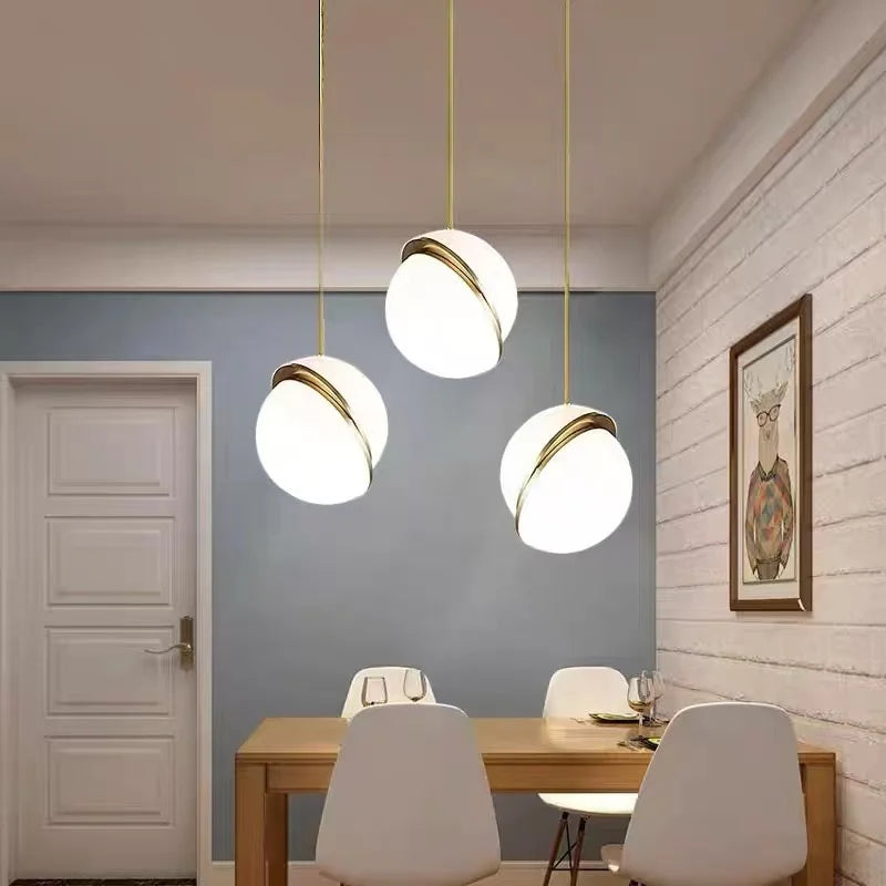 Polished Copper Ball Pendant Light