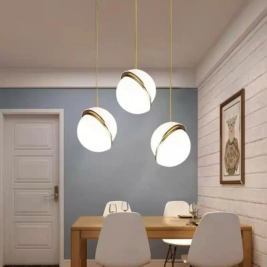 Polished Copper Ball Pendant Light