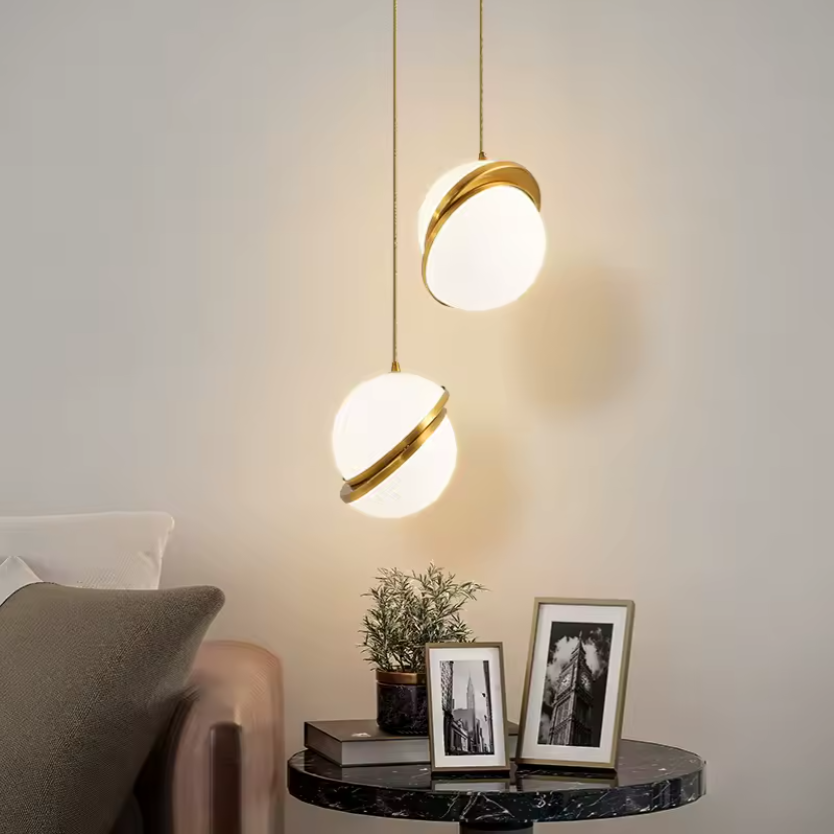 Polished Copper Ball Pendant Lights