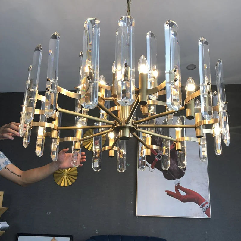 Postmodern Crystal Chandelier Living Room