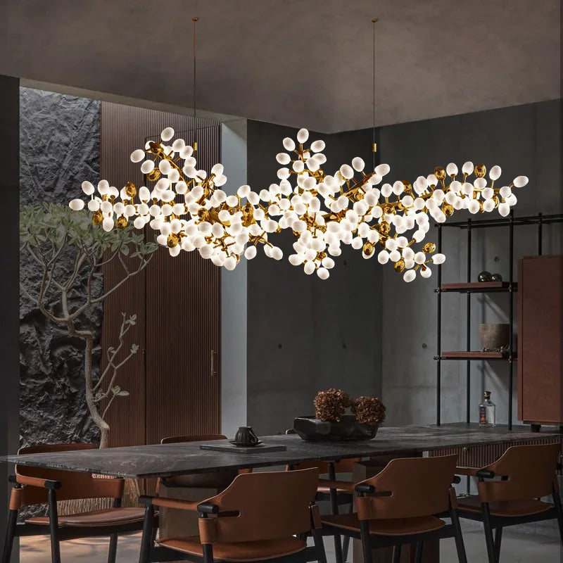 Postmodern Luxury White Glass Chandelier