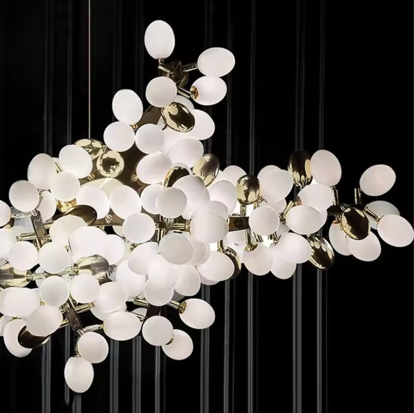 Postmodern Luxury White Glass Chandelier