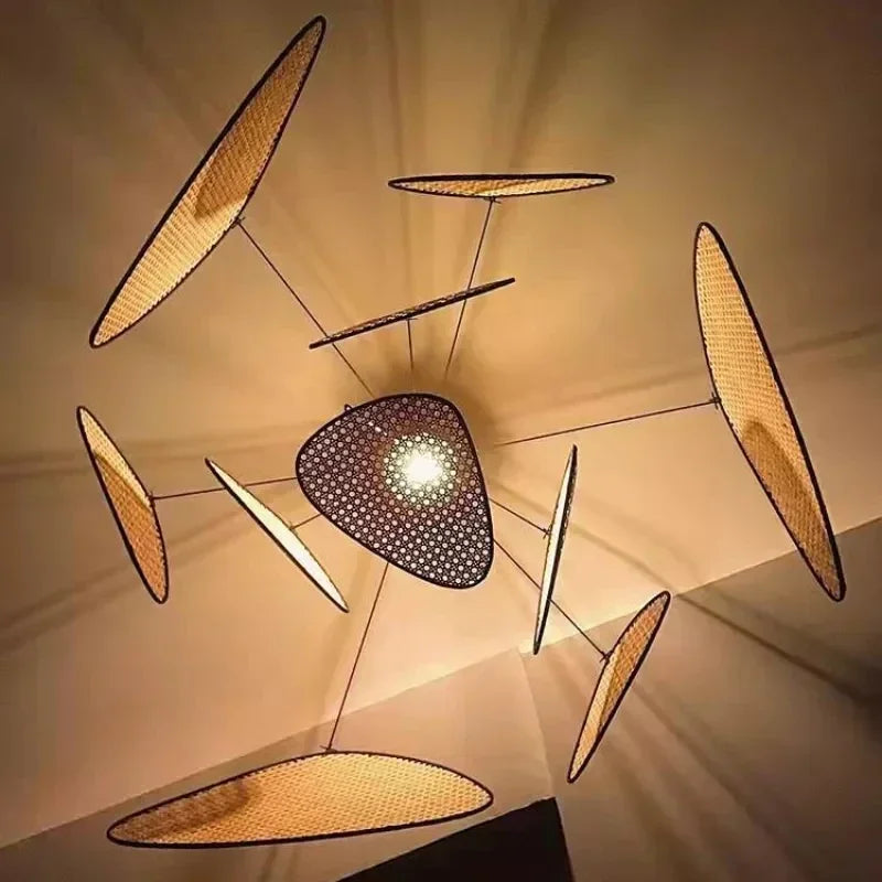 Rattan Leaf Ceiling Light