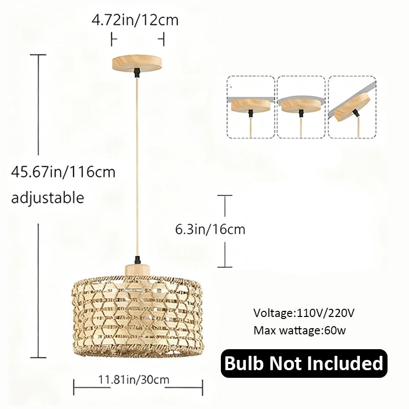 Rattan Pendant Lamps Installation