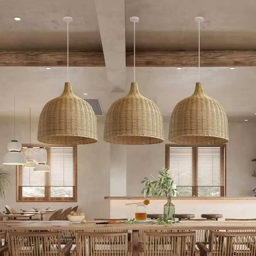 Rattan Pendant Lights For Dining Room Table
