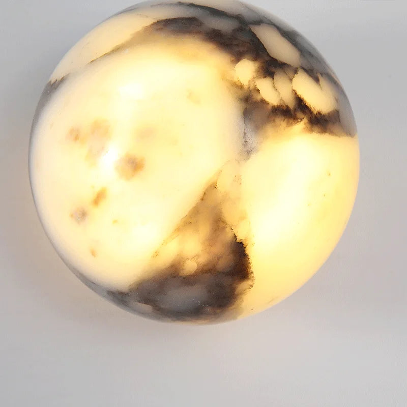 Ball Marble Natural Stone LED Wall Sconce