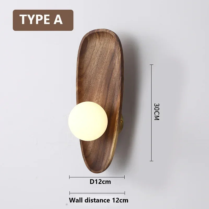 Real Wooden Wall Light Type A