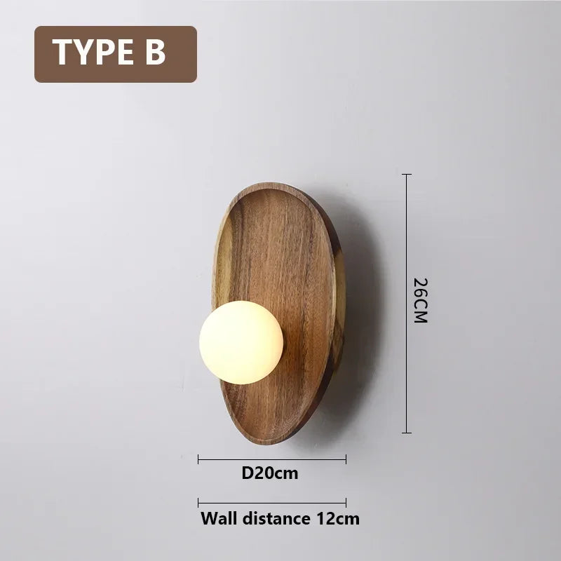Real Wooden Wall Light Type B