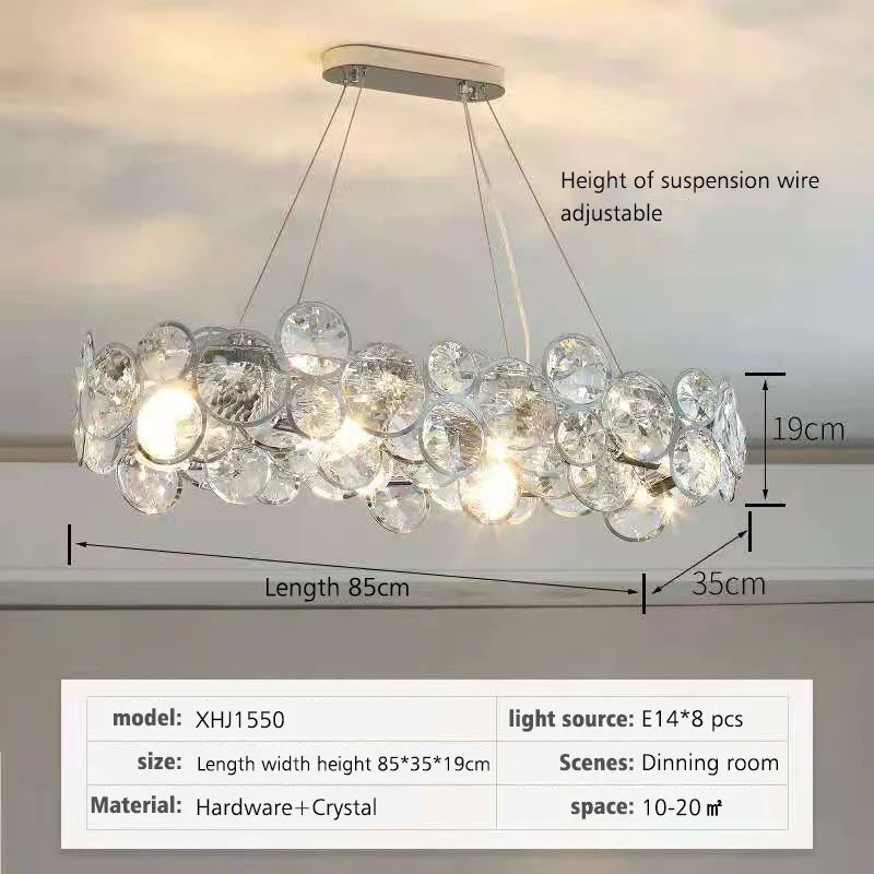 Rectangular Crystal Ceiling Chandelier