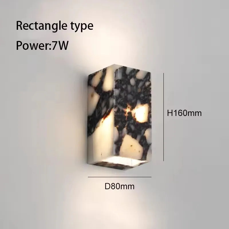 Rectangular Marble Wall Light Sconce