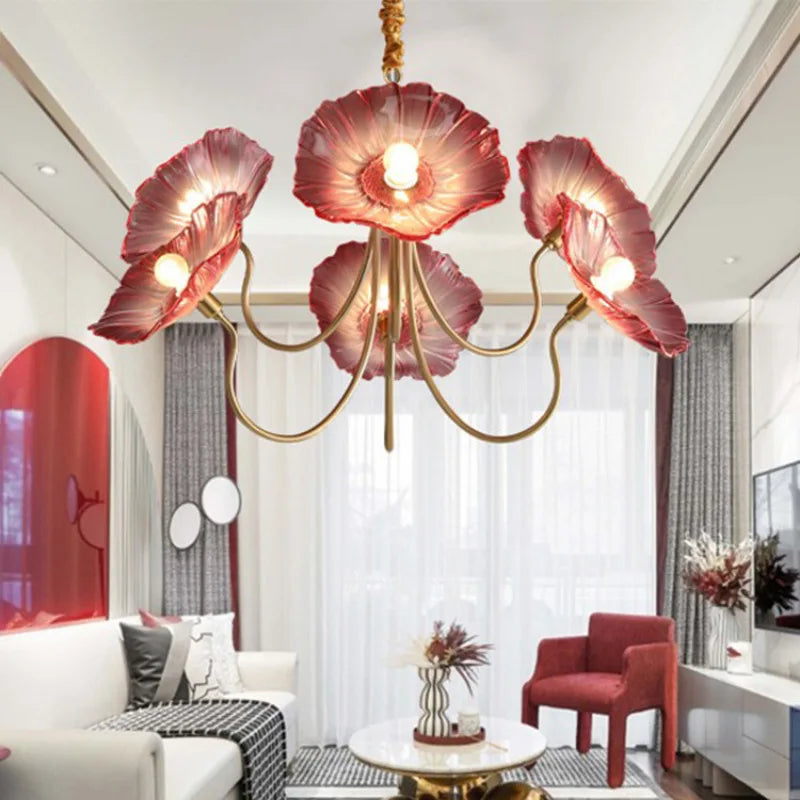 Red Flower Chandelier