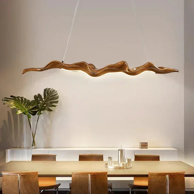 Resin Leaf Hanging Ceiling Light Dining Room