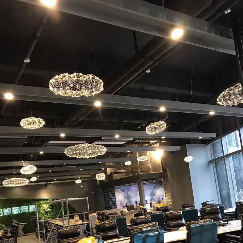 Restaurant Metal Mesh Cloud Ceiling Light