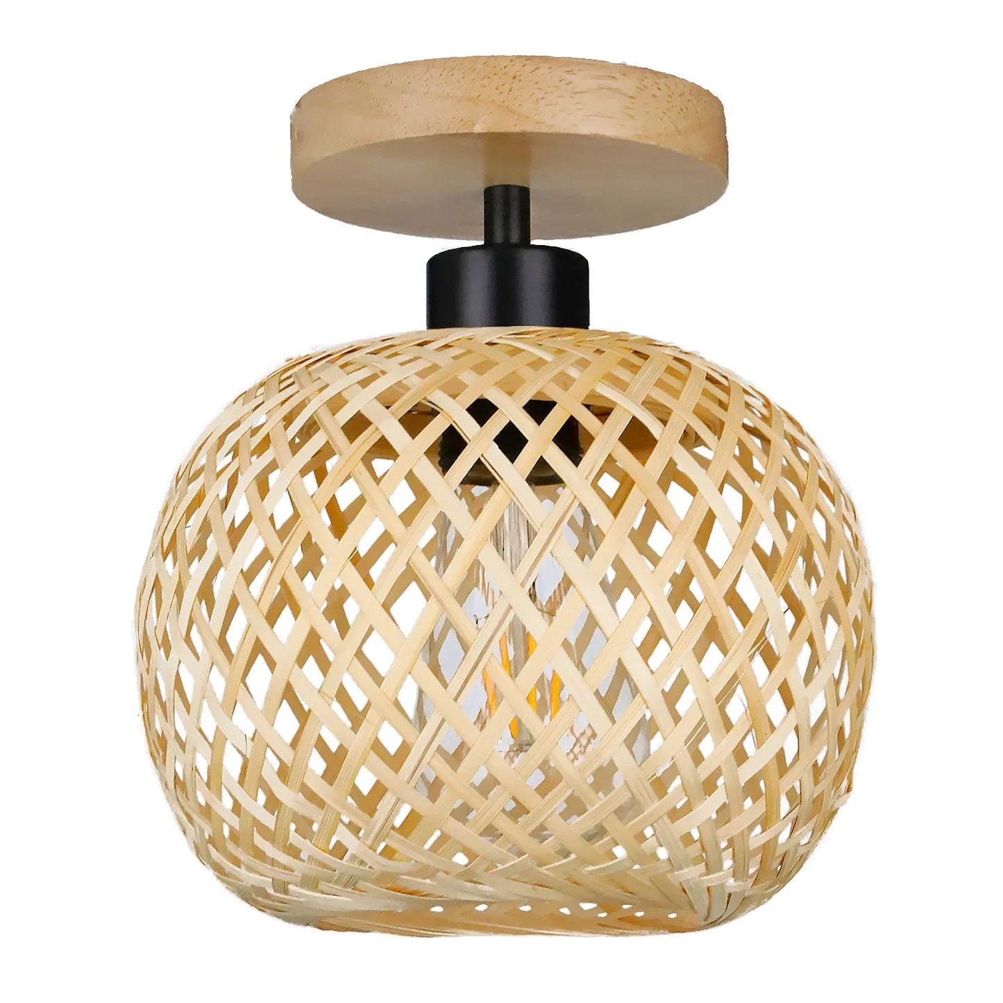 Retro Bamboo Woven Ceiling Lamp