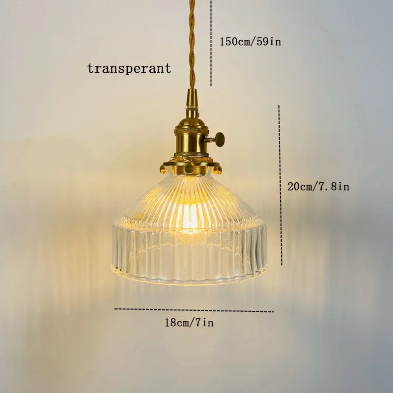 Retro Glass Pendant Lights Transparent