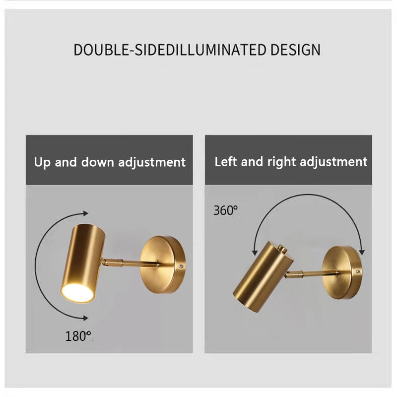 Rotatable Wall Sconce In Gold Or Black