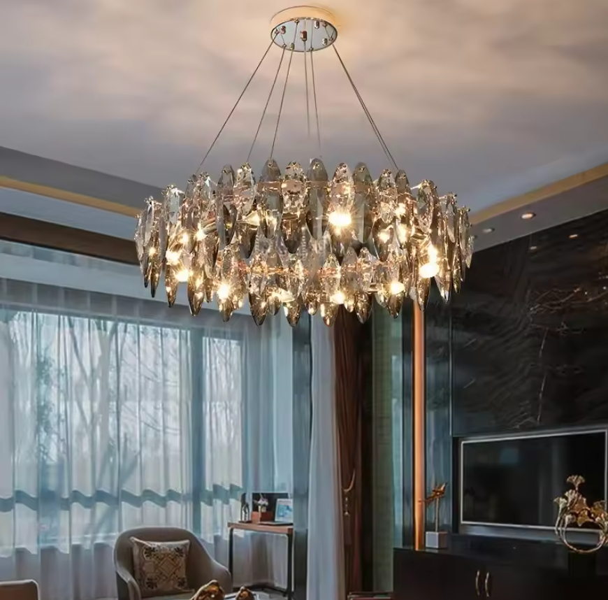 Round Crystal Living Room Chandelier