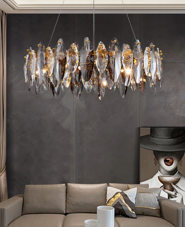 Round Crystal Living Room Chandeliers