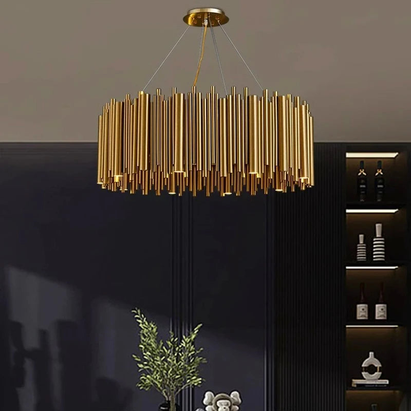 Round Golden Chandeliers