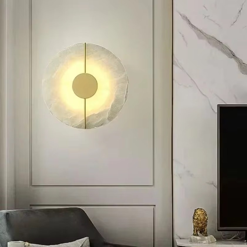 Round Marble Wall Light