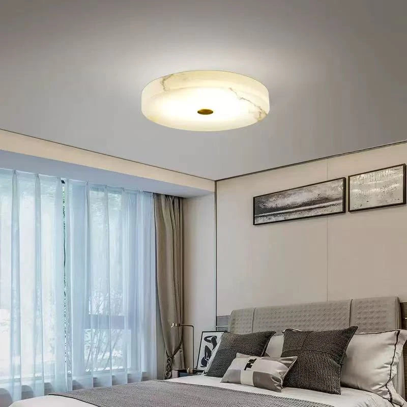 Round Natural Marble Ceiling Light