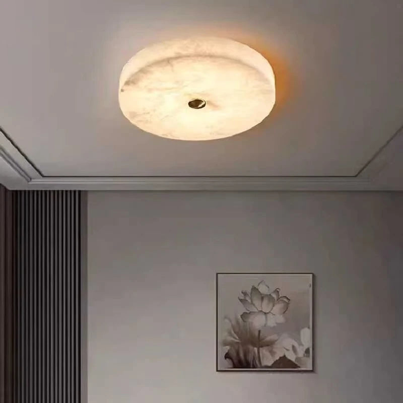 Round Natural Marble Ceiling Light Fixtures