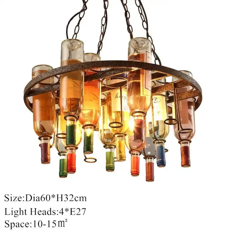 Round Wine Bottle Hanging Ceiling Lights