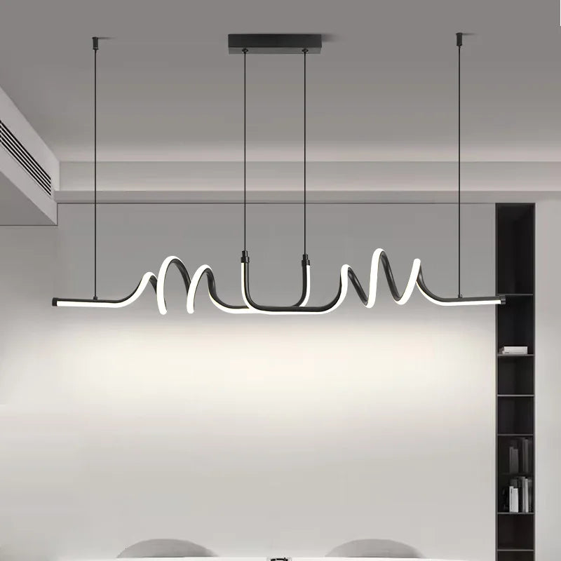 Modern Black LED Pendant Light Chandelier for Dining Rooms
