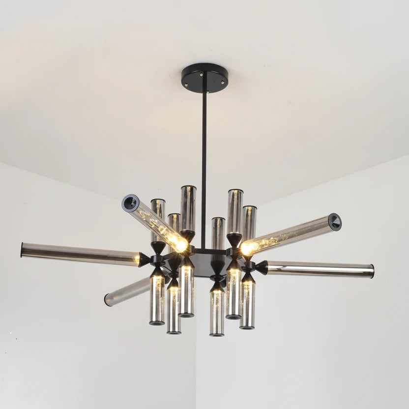 Designer Glass Tube Chandelier Modern Living Room LED Pendant Lamp
