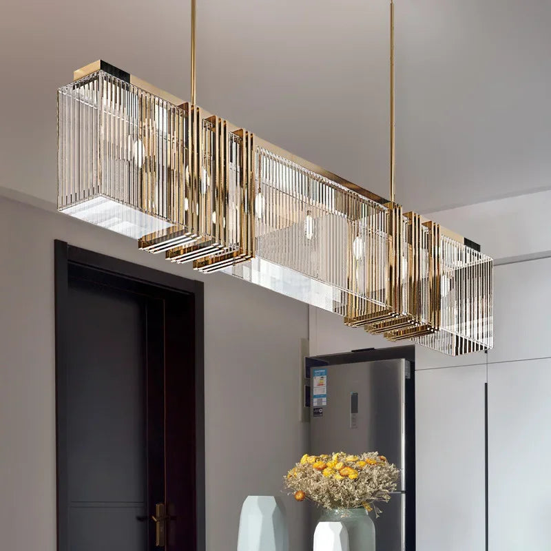 American Luxury Steel LED E14 Pendant Light with Gold Finish