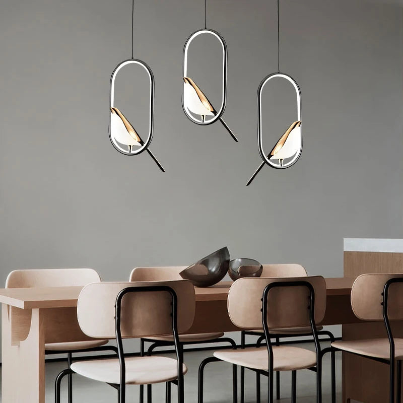 Magpie Bird LED Cord Pendant Lamp