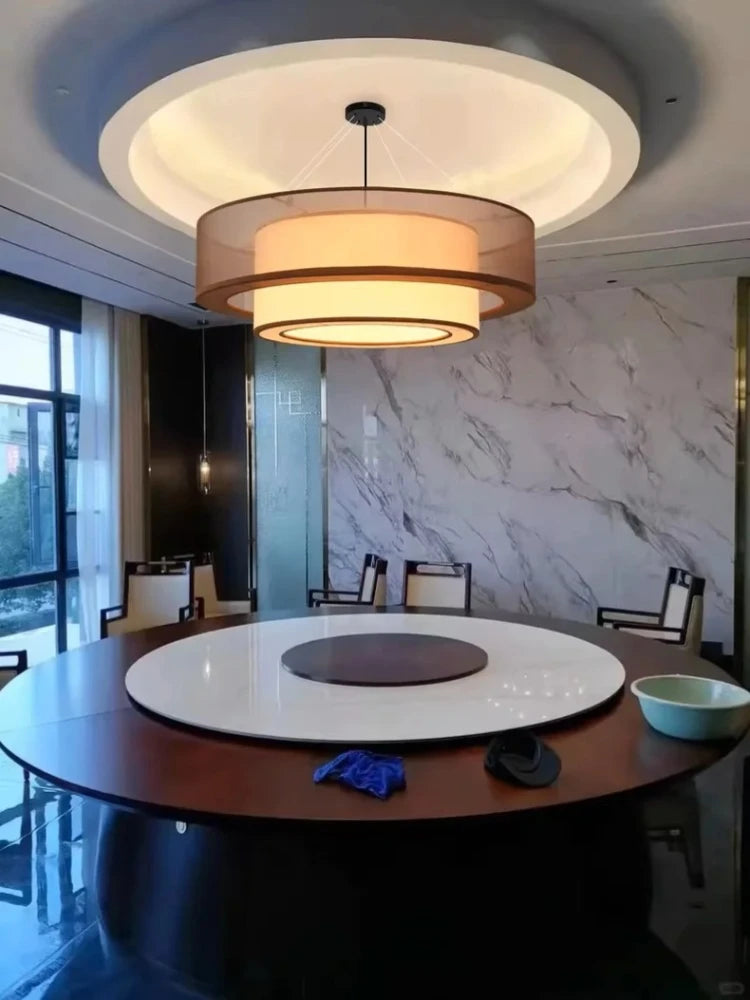 YANKE Silk Chinese Pendant Light – Modern Adjustable Color Fixture