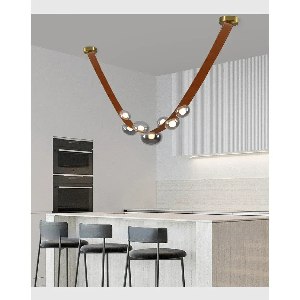 SANDYHA Leather Led Pendant Lamp