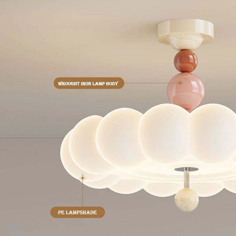 Modern Cream Cloud LED Ceiling Lamp for Bedroom Children's Room