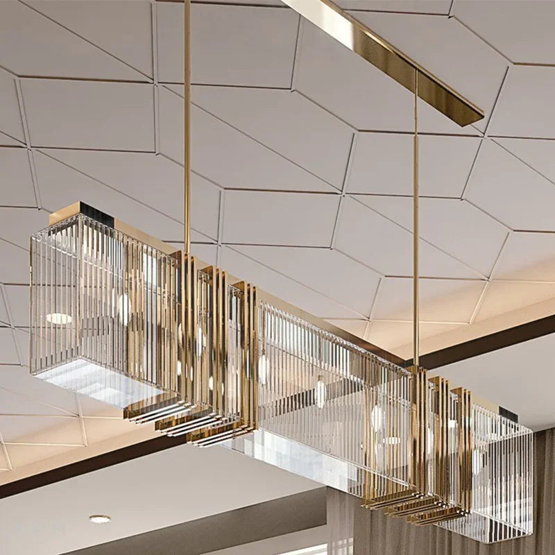 American Luxury Steel LED E14 Pendant Light with Gold Finish