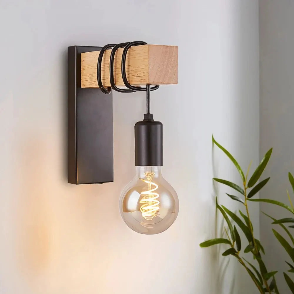 Retro Wood LED Wall Lamp