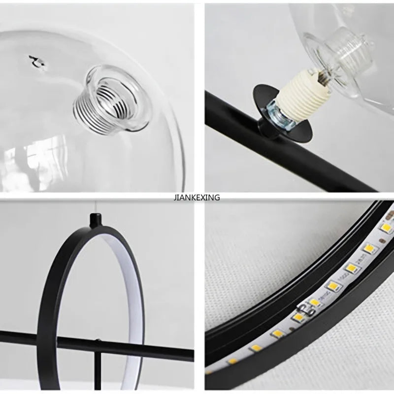 Modern Black Foam LED Chandelier with G9 Bulbs for Dining